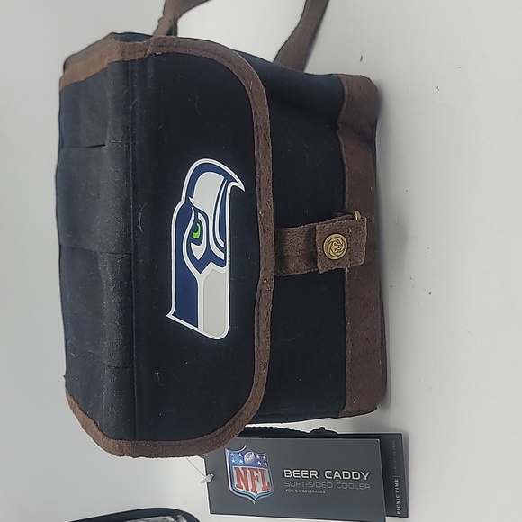 Legacy Other - New NWT Legacy NFL Branded Seahawks Beer Caddy Cooler w/ Opener Waxed Cotton